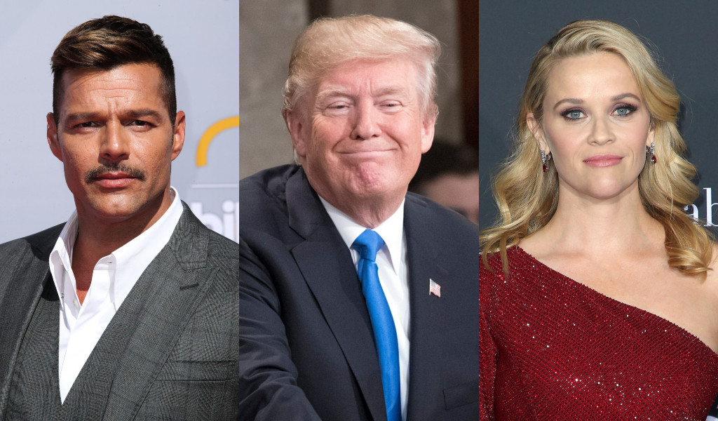 Ricky Martin, Donald Trump, Reese Witherspoon Ricky Martin, Donald Trump, Reese Witherspoon